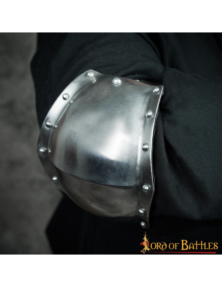 Medieval mild steel elbow guard, S....