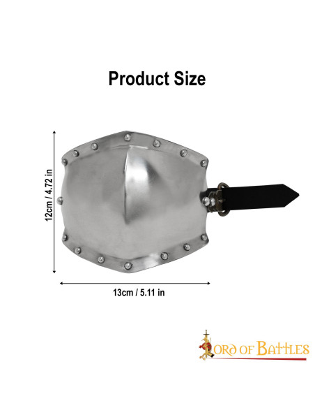 Medieval mild steel elbow guard, S....