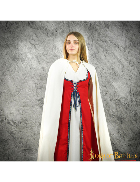 Medieval woman's cotton cape with hood