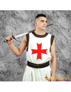 White Templar Knight tabard with red cross