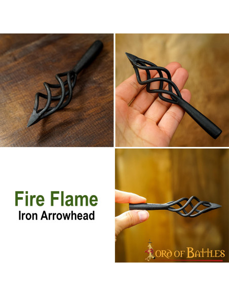 Functional medieval arrowhead, fire...