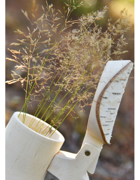Medieval beer mug in natural wood...