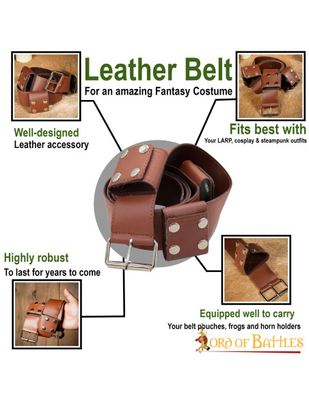 Handmade leather belt for LARP and...