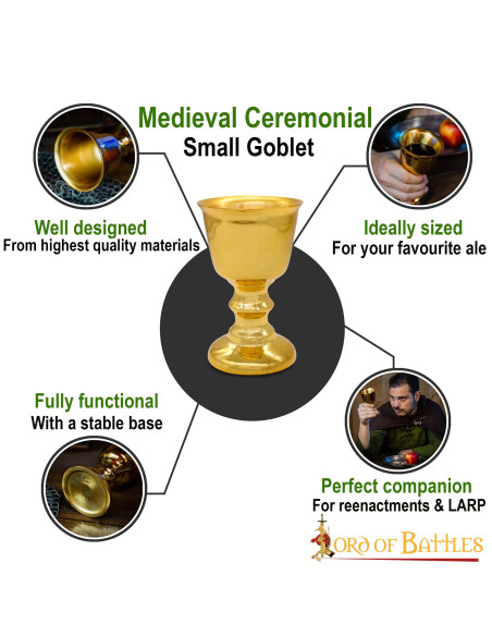 Medieval ceremonial chalice in brass... Medieval ceremonial chalice in brass...