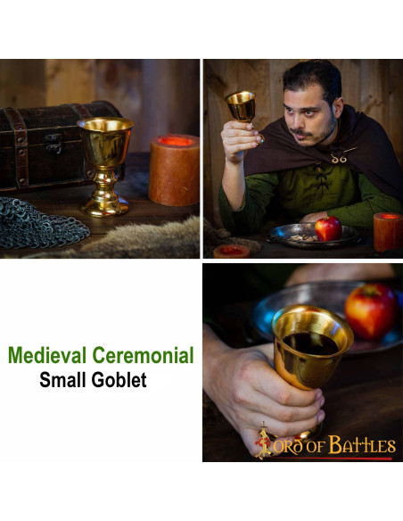 Medieval ceremonial chalice in brass... Medieval ceremonial chalice in brass...