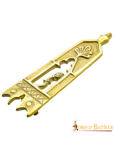 Brass-plated medieval belt closure