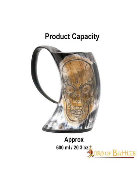 Viking beer mug with skull (600 ml.)