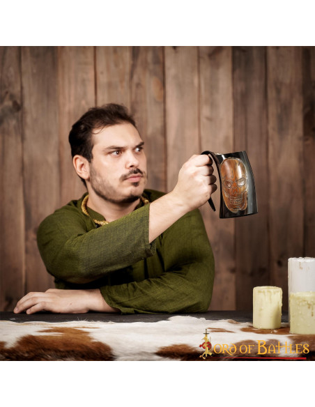 Viking beer mug with skull (600 ml.)