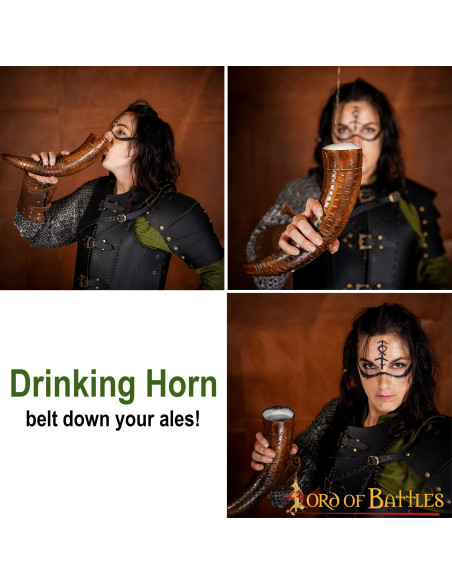 Viking drinking horn on ox horn...