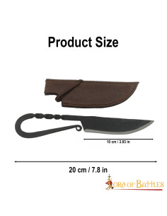 Viking wrought iron knife with sheath 2