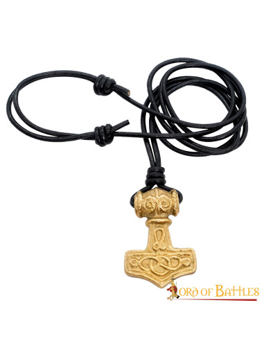 Viking Mjolnir Hammer pendant in brass