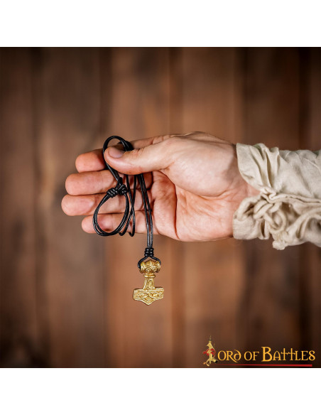 Viking Mjolnir Hammer pendant in brass