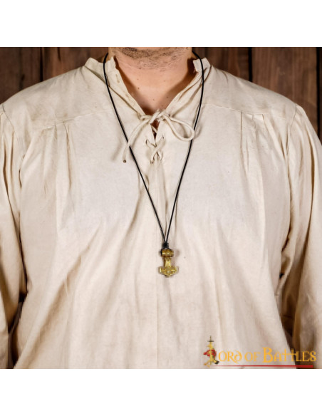 Viking Mjolnir Hammer pendant in brass