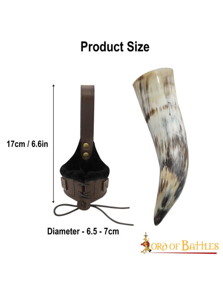 Tahalí for horns in lined leather,...