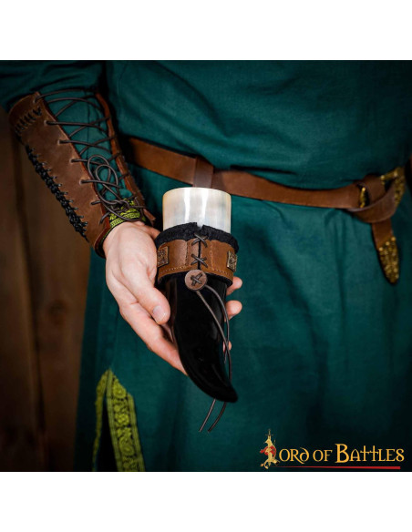 Tahalí for horns in lined leather,...