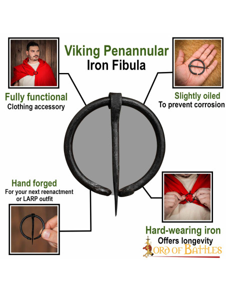 Medieval cape fibula in wrought iron