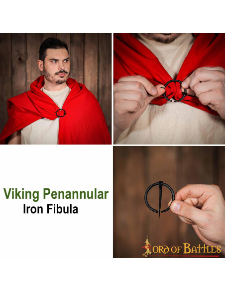 Medieval cape fibula in wrought iron