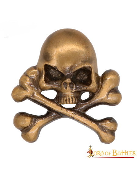 Brass pirate skull patch for LARP Brass pirate skull patch for LARP