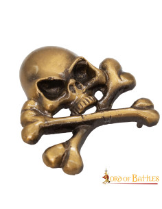 Brass pirate skull patch for LARP 2