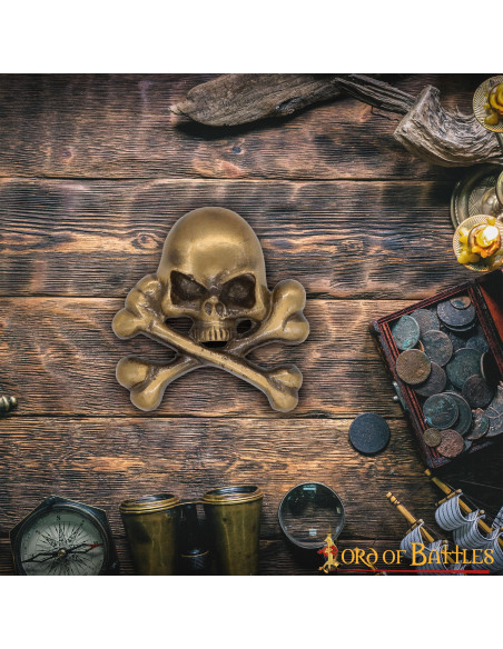 Brass pirate skull patch for LARP Brass pirate skull patch for LARP