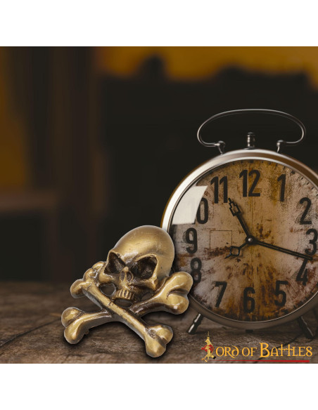 Brass pirate skull patch for LARP Brass pirate skull patch for LARP