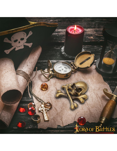 Brass pirate skull patch for LARP Brass pirate skull patch for LARP