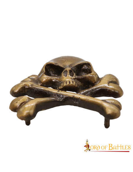 Brass pirate skull patch for LARP Brass pirate skull patch for LARP