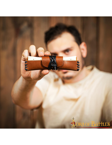 Medieval bone comb with sheath included