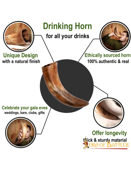 Medieval drinking horn with natural...