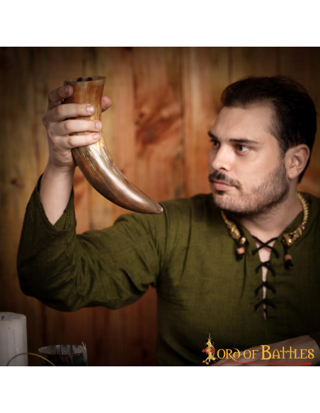 Medieval drinking horn with natural...