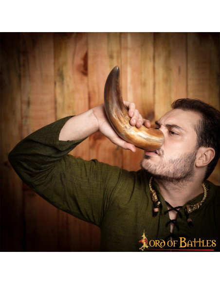 Medieval drinking horn with natural...