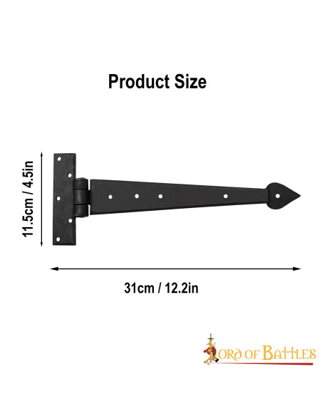 Wrought iron medieval door hinge