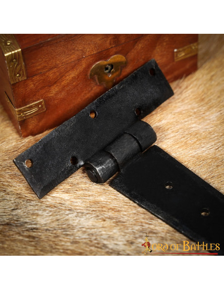 Wrought iron medieval door hinge