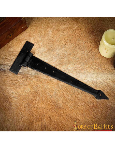 Wrought iron medieval door hinge