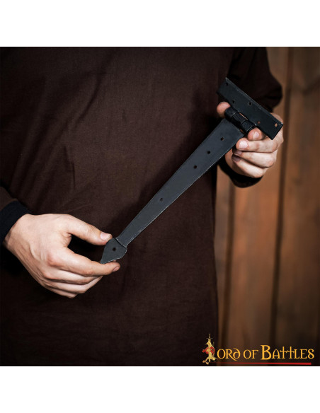 Wrought iron medieval door hinge