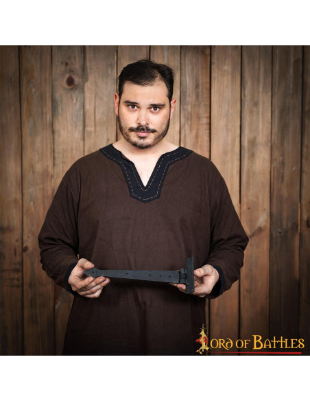 Wrought iron medieval door hinge