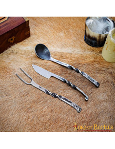Set 3 rustic forged medieval cutlery
