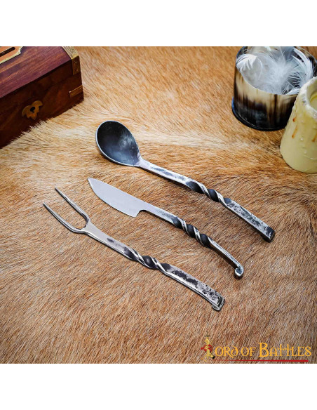 Set 3 rustic forged medieval cutlery