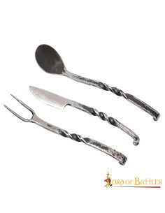 Set 3 rustic forged medieval cutlery 2