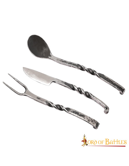 Set 3 rustic forged medieval cutlery