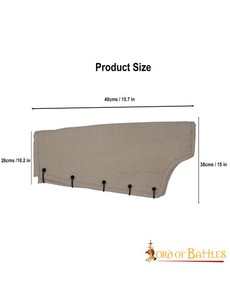 Padded medieval greaves, dark brown