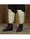 Padded medieval greaves, dark brown