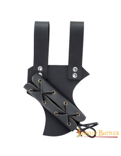 Baldric for swords and axes adjustable in black