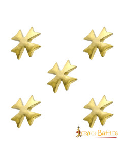 Set of 5 Solid Brass Templar Crosses
