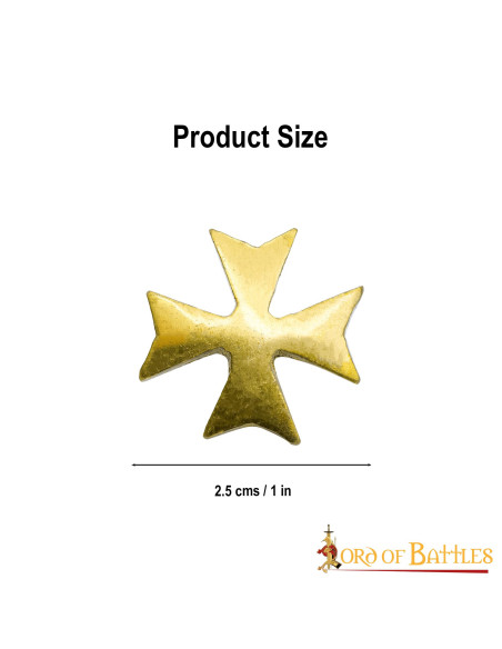 Set of 5 Solid Brass Templar Crosses