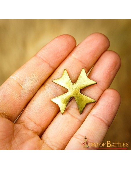 Set of 5 Solid Brass Templar Crosses