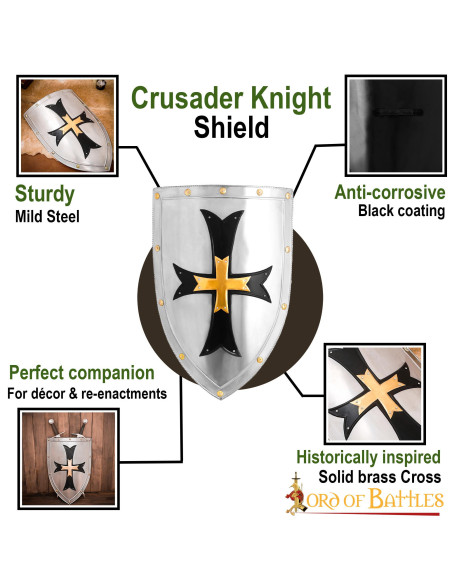 Shield Knights of the Crusades in steel