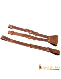 Baldric for sword composed of 3 leather belts
