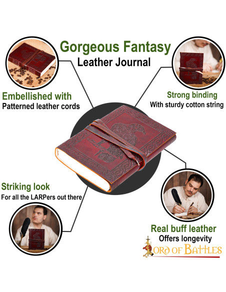 Celtic eagle leather journal
