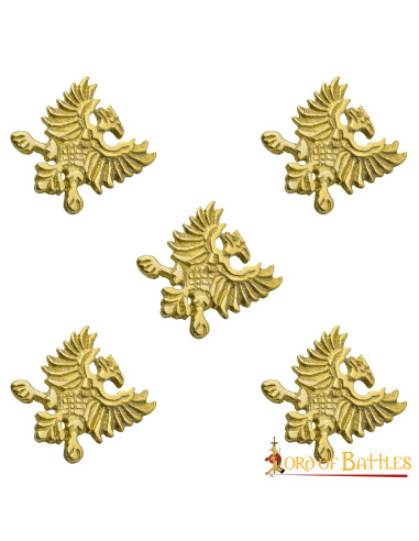 Set of 5 Heraldic Eagle belt tacks (2.5x2.4 cm.)
